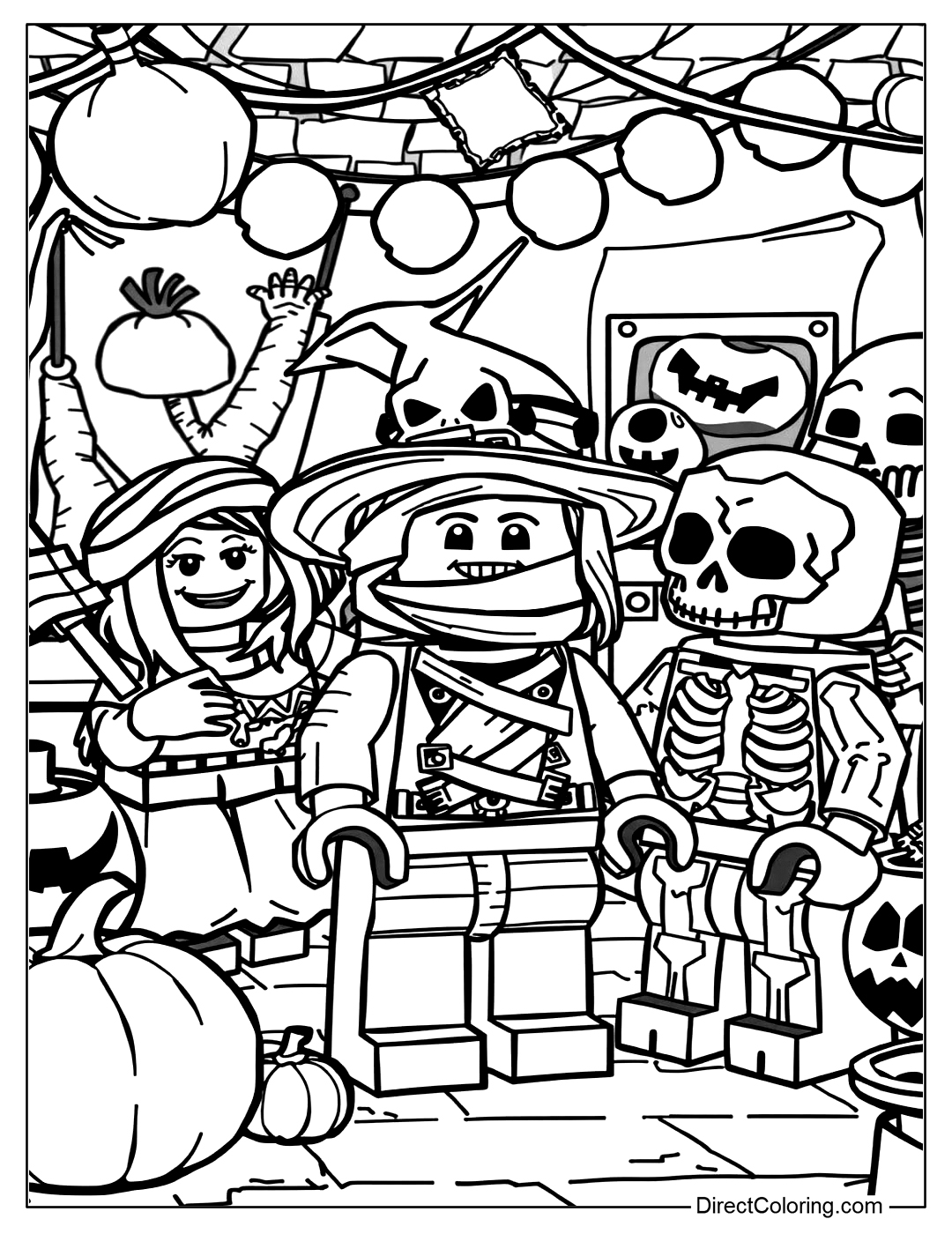Lego Halloween Costume Party Coloring Page